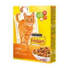 Friskies (Фріскіс) Сухий повнораціонний корм для дорослих котів з куркою та доданими овочами 300 г